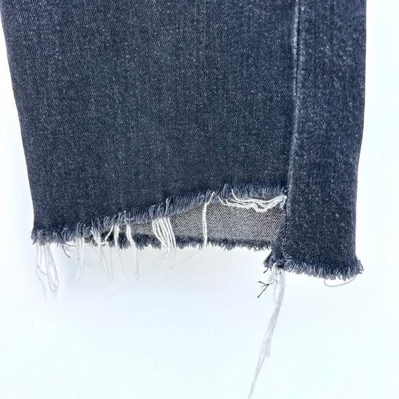 Black Orchid Cindy Slant Fray Jeans Blackstone Charcoal Raw Hem Crop 26 - Picture 8 of 14